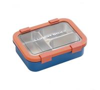 Stainless Steel Lunch Box, 3 Compartment Lunch Container with Leakproof Lids, Leakproof Food Sandwich Salad Storage Container(Orange)