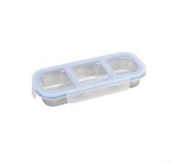 Stainless Steel Lunch Box 3 Compartment Portion Control Containers Leakproof Meal Prep Boxes for Adults Kids Diet Orange 26cm(Blue)