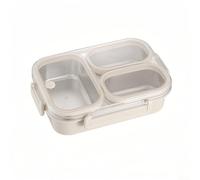 Stainless Steel Lunch Box 3 Compartments Leakproof Container for Outdoor Office Use Removable Tray Dishwasher Safe for Easy Maintenance (White)