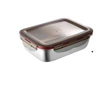 Stainless Steel Lunch Box 4/3/2Pcs 304 Stainless Steel Food Lunch Bento Box Sealed Leakproof Travel Storage Household Pickle Microwave Heating Lunchboxs(2900ml)
