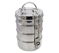 Stainless Steel Lunch Box 4 Tier Indian Tiffin Round Food Container Carrier
