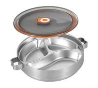 Stainless Steel Lunch Box with Sealed Lid and Internal Sections to Support Healthy Eating Habits On the Move (With lid, no handle)