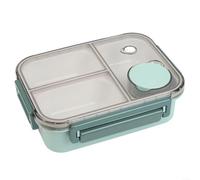 Stainless Steel Lunchbox with Leakproof Triple Compartments and Secure Lock, for Organized, Portable Meal Storage for Travel, School, Picnic, and Outdoor Activities (Green)