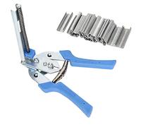 Stainless Steel M Shape Cage Clamp | Animal Cage Plier for Rabbit/Chicken Cages | Rustproof Wire Tying Tool with 600 M Nails | Comfortable Grip Handle (Blue)