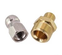Stainless Steel M22 F14 Drain Cleaning Nozzle Includes 1 Front and 3 Rear Attachments for High Pressure Cleaners