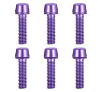 Stainless Steel M5 x 18mm For Bike Stem Bolts Set with Washers for Front Fork Installation, Anti-Loosening Electroplated Screws Compatible with Electric(Purple)