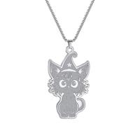 Stainless Steel Magic Cat Creative Personalized Jewelry Pendant Necklace