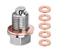 Stainless Steel Magnetic Drain Sized For M14 X 1.5 Threads Works With Standard Oil Change Procedures On Multiple Vehicles(M12X1.75)
