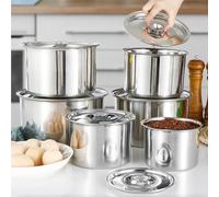 Stainless Steel Magnetic For Kitchen Seasoning Jar with Optional Lid, Designed for Storing Various Spices and Use as Egg Beating Basin, Compact and Functional for Home Use (24cm body (05 taste))