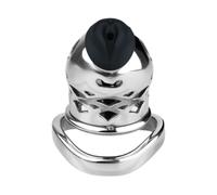 Stainless Steel Male Chastity Cage, Ventilated Design with Silicone Catheter & Security Lock