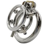 Stainless Steel Male Chastity Cage with Spikes and Cock Ring,45mm