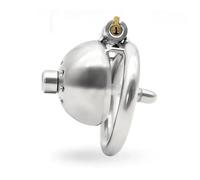 Stainless Steel Male Chastity Device Cage with Stealth Lock Device Steel Cock Rings Horse Eye Urethral Catheter Dilator Penis Plug Urethra Catheter White Tube S 40Mm