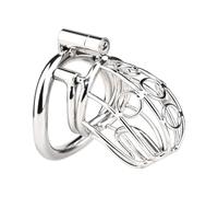 Stainless Steel Male Chastity Device Penis cage Lock with PA, 4 Cock Rings Optional Lightweight and Breathable (Base Ring: 40mm)