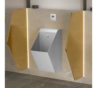 Stainless Steel Male Urinal SpillProof Mens Urinal Wall-mounted Men's Adult Urinals Intelligent Flushing Urinals Household/Commercial Sensor Male Toilet For Bathroom Hotel Garage Bar Public Places(Sil