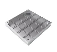 Stainless Steel Manhole Cover, 19.6in Square Septic Access Cover with Base & Frame, Durable Drainage Solution for Driveway, Sidewalk & Garden