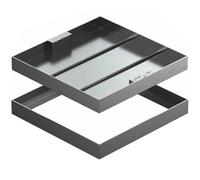 Stainless Steel Manhole Cover & Frame - Durable Square Flush Access Hatch for Wastewater with Handles Invisible Drain Cover for Yard & Walkway 90x50x5cm Corrosion-Resistant