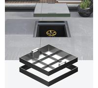 Stainless Steel Manhole Cover with Handles, Customizable Square Septic Tank Lid for Docks Highways Residential Areas