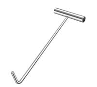 Stainless Steel Manhole Hook Tool, J Shape, Drain Cover Grates Pry Bar, 8mm/10mm, Heavy Duty Single Hook, for Covers, Storm Drains, Septic Tank Lids(B,60 * 10.5 * 0.8cm)