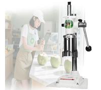 Stainless Steel Manual Coconut Opener Machine,Commercial Grade Shell Cracker Tool for Tender Green Coconuts,Quick Opening,Lever Design (6cm Hole Size),Includes Knife & Hex Key,White
