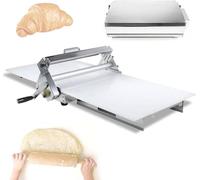 Stainless Steel Manual Dough Sheeter Machine for Croissants, Fondant, Pizza & Pastry - 30cm/40cm Table Top Folding Press with 11.8"/15.7" Width, 30×60cm