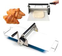 Stainless Steel Manual Dough Sheeter with Adjustable Thickness, Perfect for Bakery, Pizza, and Croissants Preparation