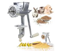 Stainless Steel Manual Feed Pellet Maker - Customizable Plates for Homemade Animal Food - Perfect for Birds, Fish, Rabbits, Chickens, Cats & Dogs