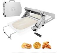 Stainless Steel Manual Foldable Dough Sheeter - Adjustable Thickness Laminator For Pizza, Fudge Crust & Pastries - Durable, Easy-to-use Rolling Board A Model 300