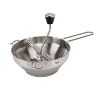 Stainless Steel Manual Food Mill for Vegetable and Fruit Mashing - Easy to Use Potato Mud Crusher with Anti Slip Handle - 3 Interchangeable Grinding Plates - Rotatable and