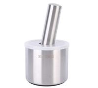 Stainless Steel Manual Garlic Crusher, Kitchen Food Chopper and Grinder for Garlic Ginger Vegetables, with Anti - Spill Lid, Compact Handheld Crusher for Home Travel