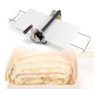Stainless Steel Manual Pastry Sheeter - Adjustable Thickness Dough Machine For Croissant, Puff Pastry, Pizza & Fudge Crust - Foldable Table Top Design For Home & Commercial Use 15.75in/40cm