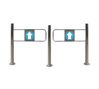 Stainless Steel Manual Retractable Barrier, Automatic Bounce Back Gate, 110 x 99 cm, Ideal for Store, Library, Warehouse - Push Device for Safety and Access Control
