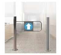 Stainless Steel Manual Swing Door, Heavy-Duty Rebound Gate with Hand Push, Commercial Access Entrance for Stores, Durable One-Way Design (Silver, W 90cm/35.4")