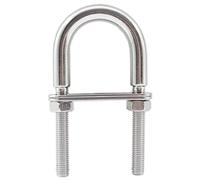 Stainless Steel Marine Boat Bow Eye,TTZEZE U Bolt Tie Down Marine Stainless, M8 U-Shaped Bolt Set with Nuts(5/16") and Plates Marine Boat Yacht Fitting Acceossaries Deck Hardware (1 Pcs, M8x100)