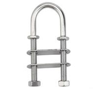 Stainless Steel Marine U Bolt for Boat Stern and Bow Eye Tie Down M8, 304 Stainless with Flanges and Nuts, 3500 Lb Load Capacity Compatible with De