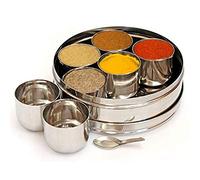Stainless Steel Masala Dabba Spice Box,Spice Containers Masala Dabba 7 Compartments, Indian Spice Box, Kitchen Spice Box, Spice Box Masala Dabba - Masala Box,Spice Storage Containers, Storage Masala