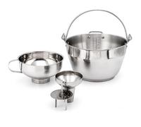 Stainless Steel Maslin Jam Pan 8.5L with Measuring Marks & Bottling Funnel - Induction Compatible Preserving Pan for Jam, Chutney & Marmalade - 30cm Jam Making Pan Without Lid
