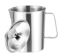 Stainless Steel Measuring Cups, 1L/34Oz Liquid Measuring Cups with Lid & ML/Ounce Scale, Metal Measuring Cups with Handle for Milk Tea Store Home Kitchen