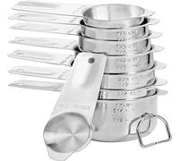 Stainless Steel Measuring Cups Set 8 Piece,Includes 1/16 cup,1/8 cup,1/4 cup,1/3 cup,1/2 cup,2/3 cup,3/4 cup & 1 cup