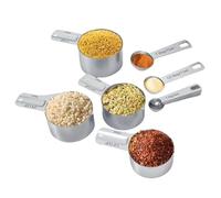 Stainless Steel Measuring Cups | Stainless Steel Stackable Accessories with Spoons Measuring Cups for Dry and Liquid for Dorm, Apartment, Restaurant, Cafe, Sal