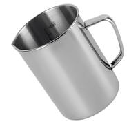 Stainless Steel Measuring Jug, 1000ml Large Capacity Metal Beaker with Handle, Precision Spout Design, Clear Internal Scale, Silver