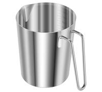 Stainless Steel Measuring Jug with Handle and Pour Spout, Milk Frothing Pitcher with Clear Marking Large Mouth Stainless Steel Milk Coffee Jug for Kitchen Bar Cafe Baking Frothing Espresso (1000ml)