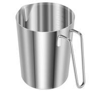 Stainless Steel Measuring Jug with Handle and Pour Spout, Milk Frothing Pitcher with Clear Marking Large Mouth Stainless Steel Milk Coffee Jug for Kitchen Bar Cafe Baking Frothing Espresso (500ml)