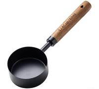 Stainless Steel Measuring Spoons and Cups, 8 Piece Set with Walnut Handle, Accurate Baking Tools for Dry Ingredients, Kitchen Utensils for Home Cooking(P)