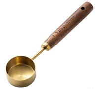 Stainless Steel Measuring Spoons and Cups, 8 Piece Set with Walnut Handle, Accurate Baking Tools for Dry Ingredients, Kitchen Utensils for Home Cooking(D)