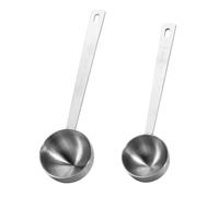 Stainless Steel Measuring Spoons Coffee Scoop 2 Tablespoon Long Handle Coffee Scoop Set Kitchen for Coffee, Tea, Sugar Flour, Spices (Silver, 15ML+30ML)