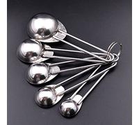 Stainless Steel Measuring Spoons Set for Dry and Liquid Ingredients, Engraved Scale Teaspoons Tablespoons, Kitchen Measurements for Baking Cooking
