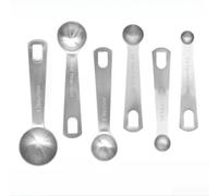 Stainless Steel Measuring Spoons Set with Stirring Rod - Heavy Duty Kitchen Utensil for Dry Liquid Ingredients - Metric UK for Imperial Scale - 9 Piece Baking Tools(6)
