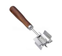 Stainless Steel Meat Chopper & Masher - 6-Curve Blades for Ground Beef, Ergonomic Wood Handle, Heat-Resistant