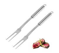 Stainless Steel Meat Forks - 13 Inch, 2 Pieces Large Two-Prong Forks for Cooking, Kitchen, Carving, Serving, BBQ