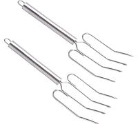 Stainless Steel Meat Lifting Forks Set of 2 24cm Silver BBQ Roast Turkey Carving